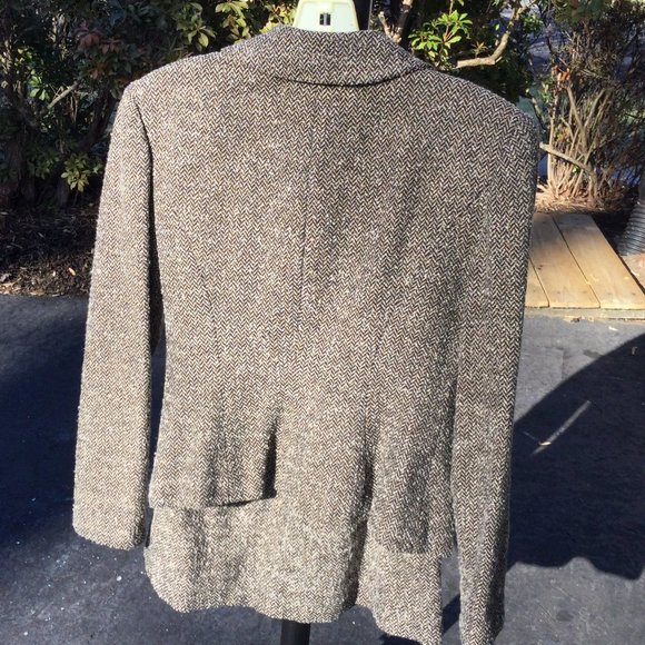 Cynthia Howie Tweed Brown-Cream Jacket-Skirt 2pc Suit - Picture 2 of 4